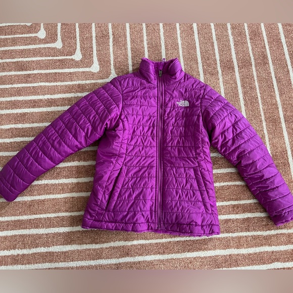 THE NORTH FACE REVERSIBLE MOSSBUD SWIRL JACKET GIRLS' size L 14/16